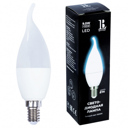 Лампочка светодиодная  E14-9,5W-3000К-C37-flame_lb фото 1